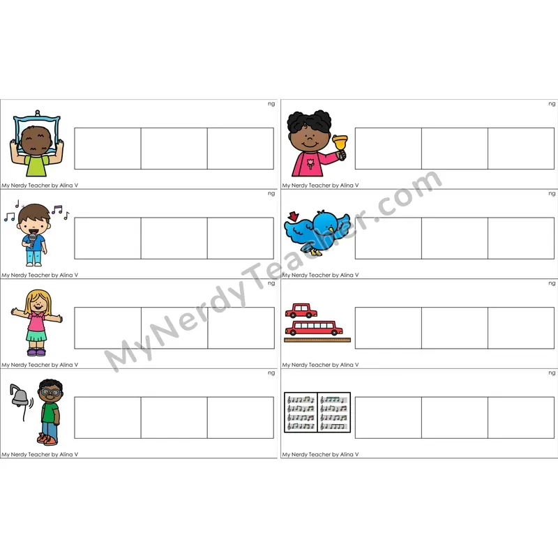 ng Glued Sound Word Writing Strips (Color)