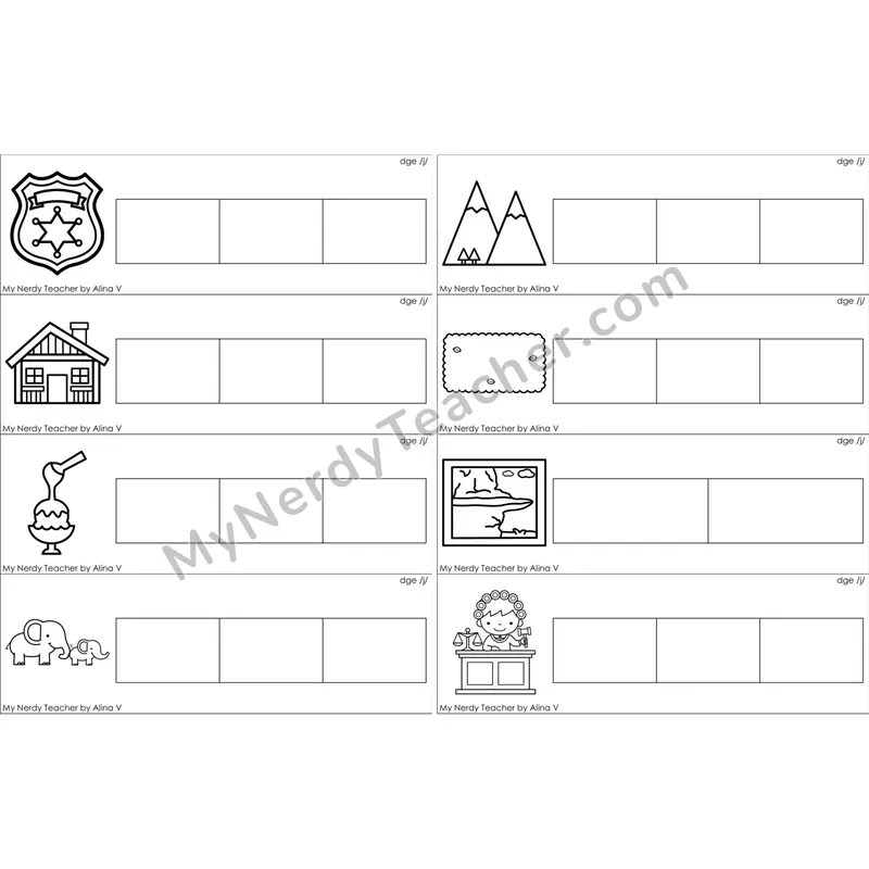 dge Trigraph Word Writing Strips (Black and White)