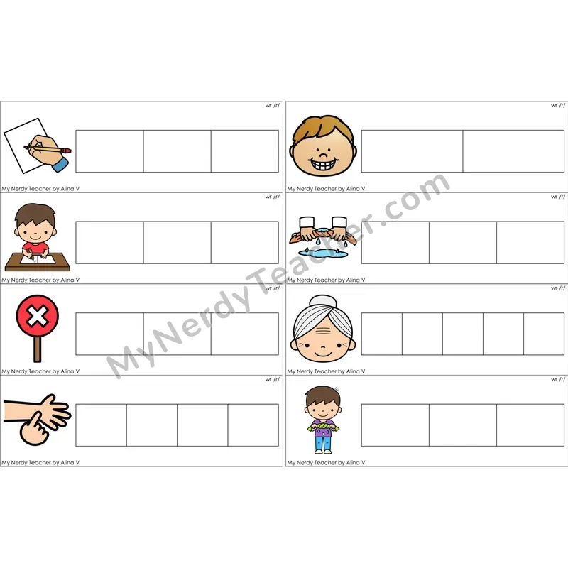 Silent wr Word Writing Strips (Color)