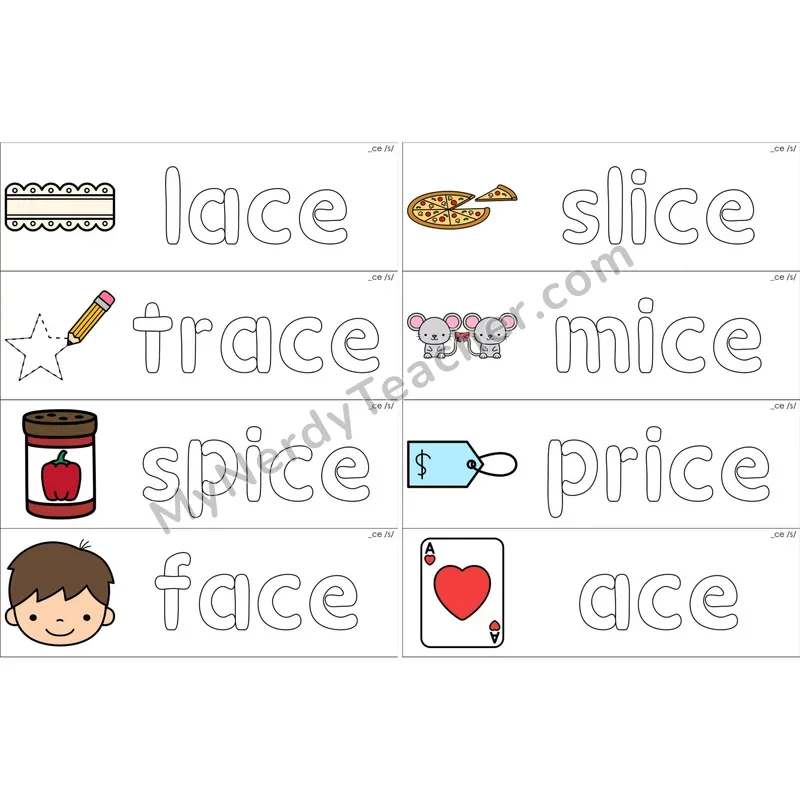 Soft C (_ce) Dough Word Mats (Color)