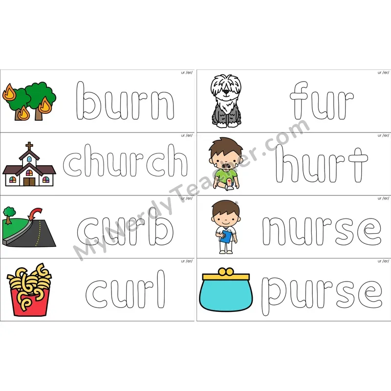 ur (R-Controlled) Dough Word Mats (Color)