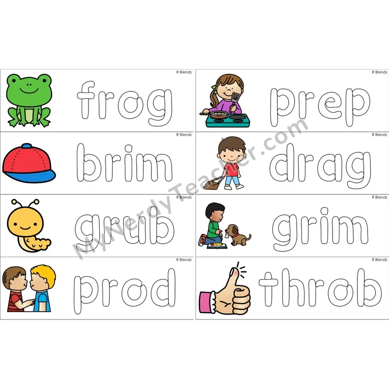 R Blends Dough Word Mats (Color)