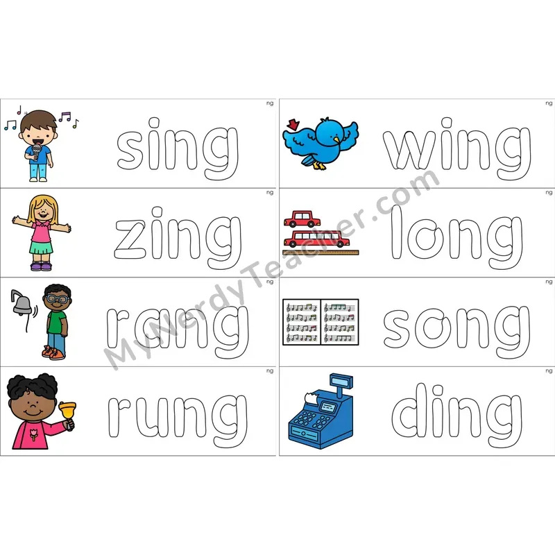 ng Glued Sound Dough Word Mats (Color)