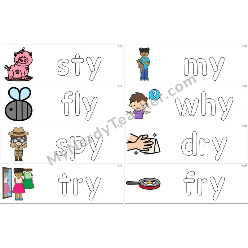 y as Long I Dough Word Mats (Color)