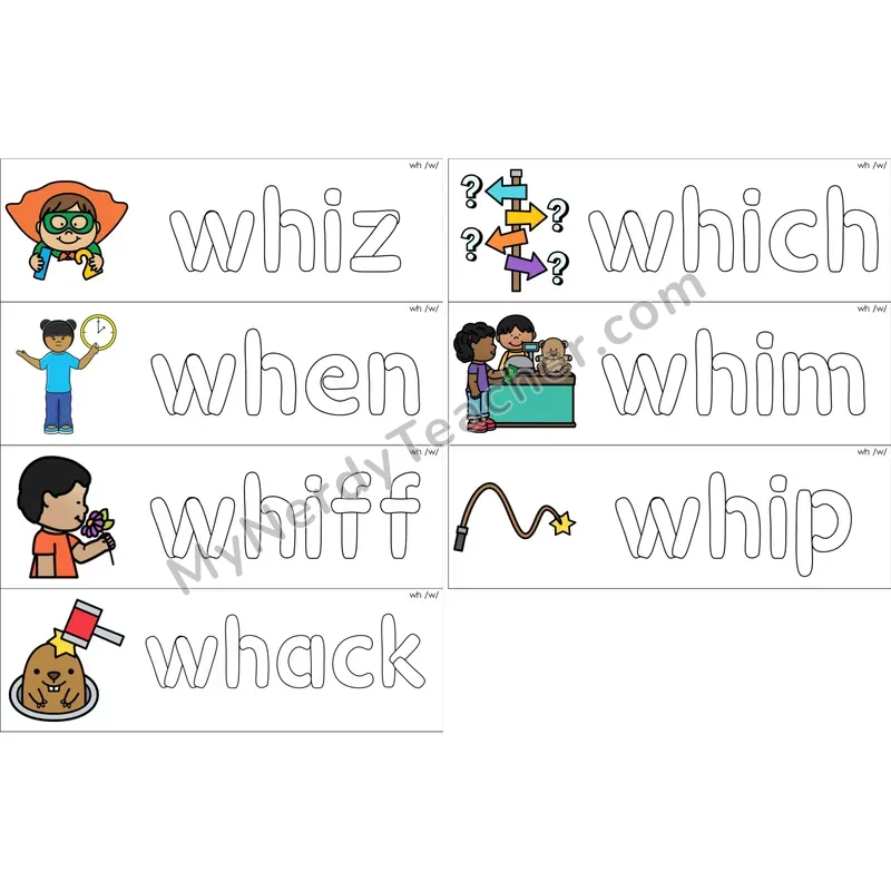 wh Digraph Dough Word Mats (Color)