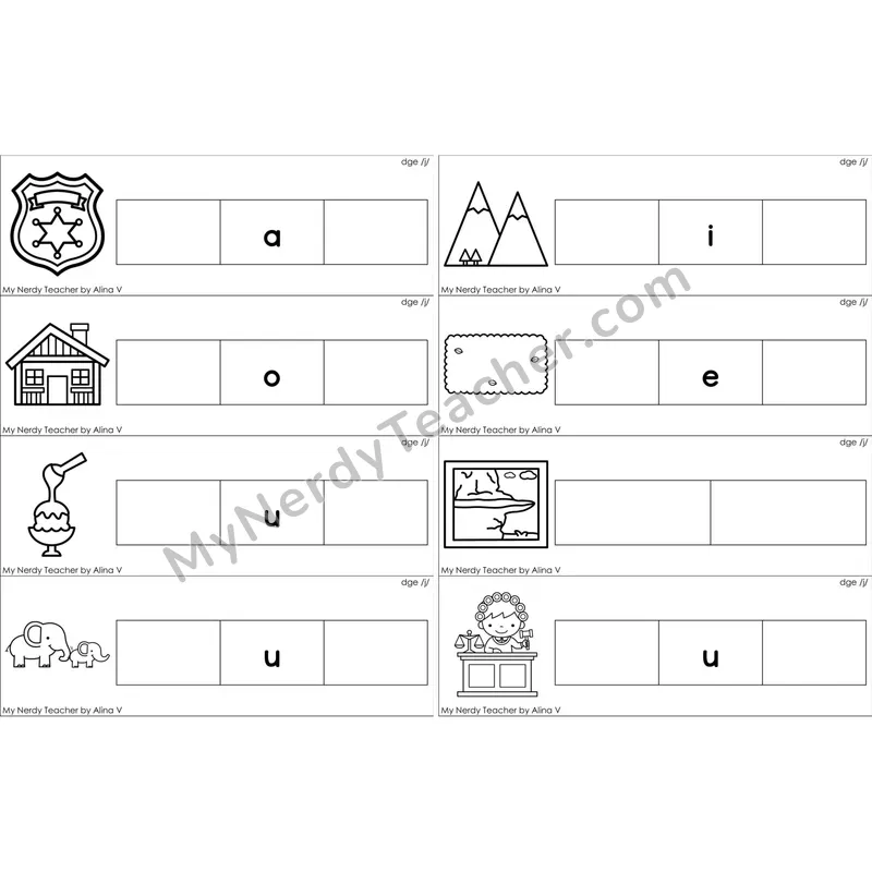 dge Trigraph Missing Beginning and Ending Sounds Cards (Black and White)