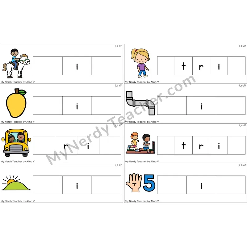 i_e (Long I VCe) Missing Beginning and Ending Sounds Cards (Color)