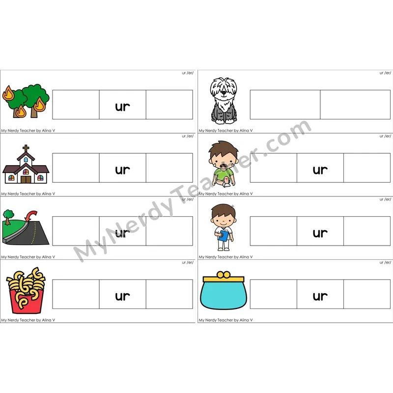 ur (R-Controlled) Missing Beginning and Ending Sounds Cards (Color)