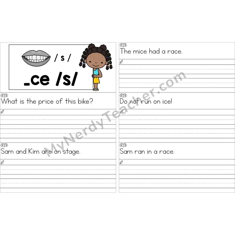 Editable Soft C (_ce) Read and Write Sentences (Color)