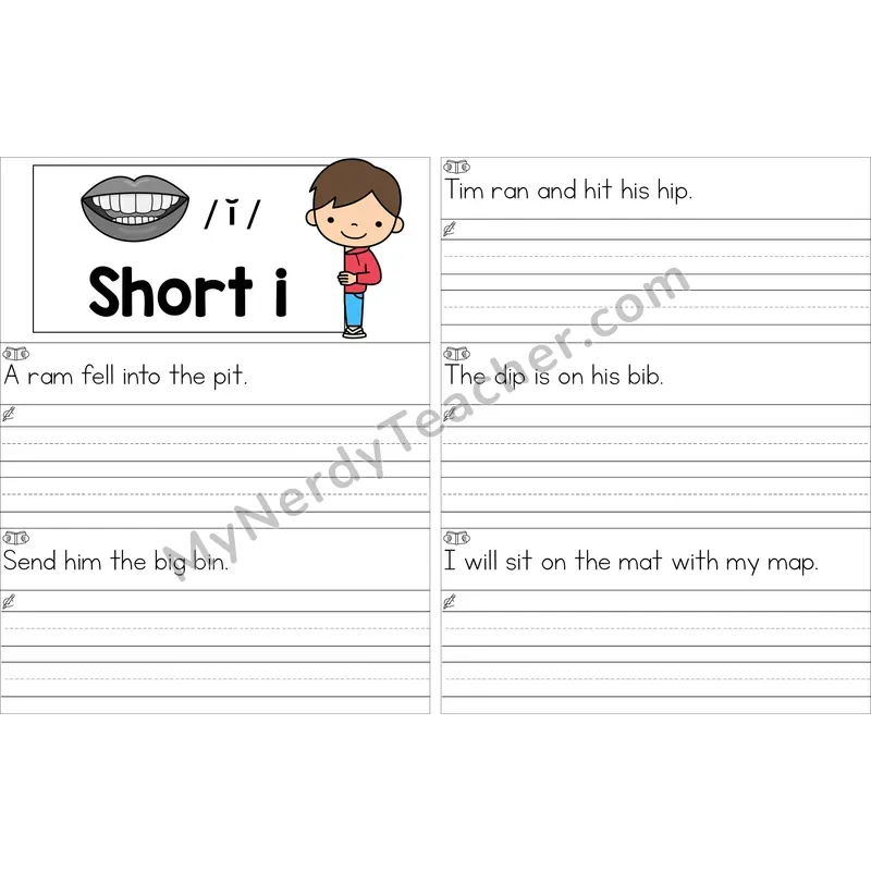 Editable Short I Read and Write Sentences (Color)