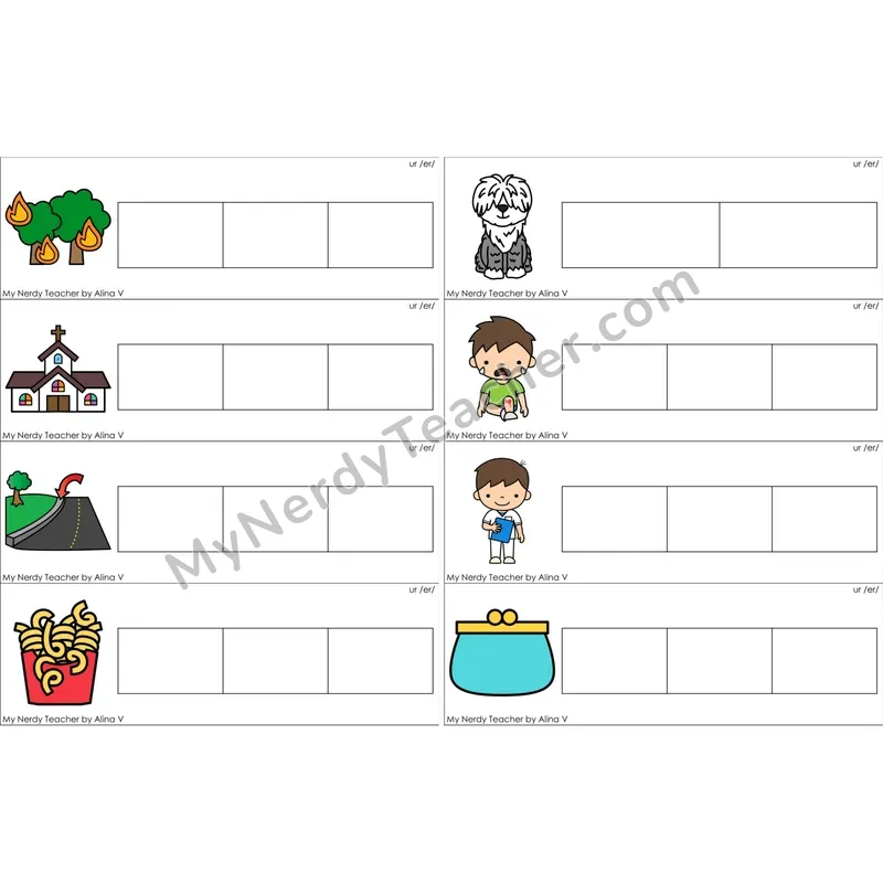 ur (R-Controlled) Blending and Segmenting Clip Cards (Color)