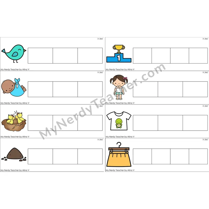 ir (R-Controlled) Blending and Segmenting Clip Cards (Color)