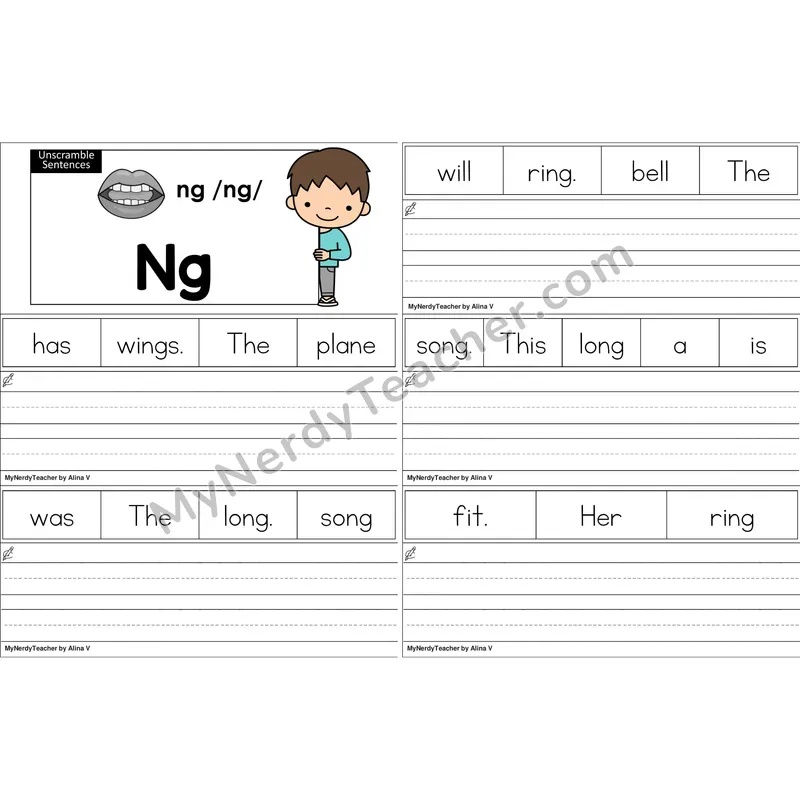 ng Glued Sound Blending and Segmenting Clip Cards (Color)