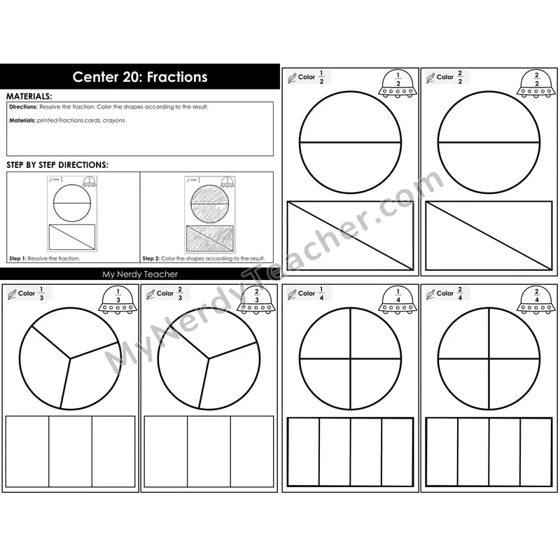 Morning Bins: Fractions Partitioning Shapes Cards — Valentine's Theme (1/2, 1/3, 1/4)