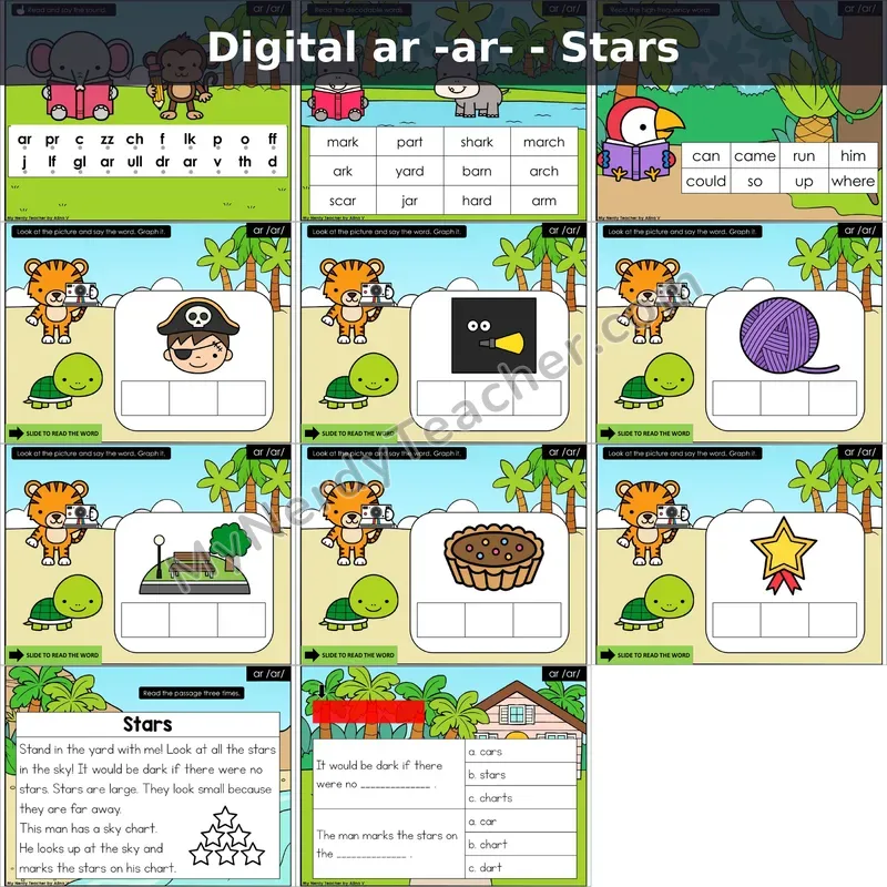 ar /ar/ Decodable Passage — Stars (Google Slides)