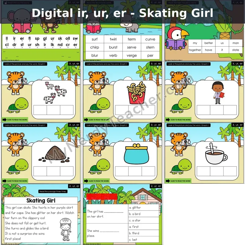 ir, ur, er /ĕr/ Decodable Passage — Skating Girl (Google Slides)