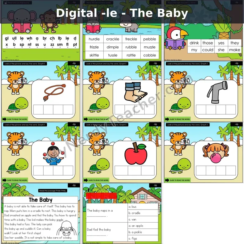 Final -le Syllable Decodable Passage — The Baby (Google Slides)