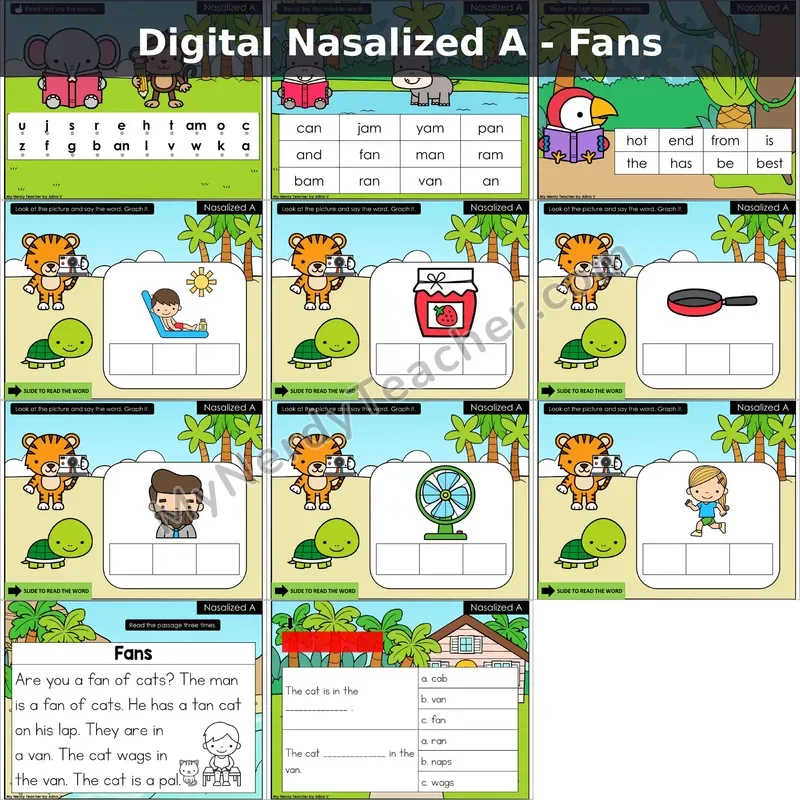 Nasalized A (am, an) Decodable Passage — Fans (Google Slides)