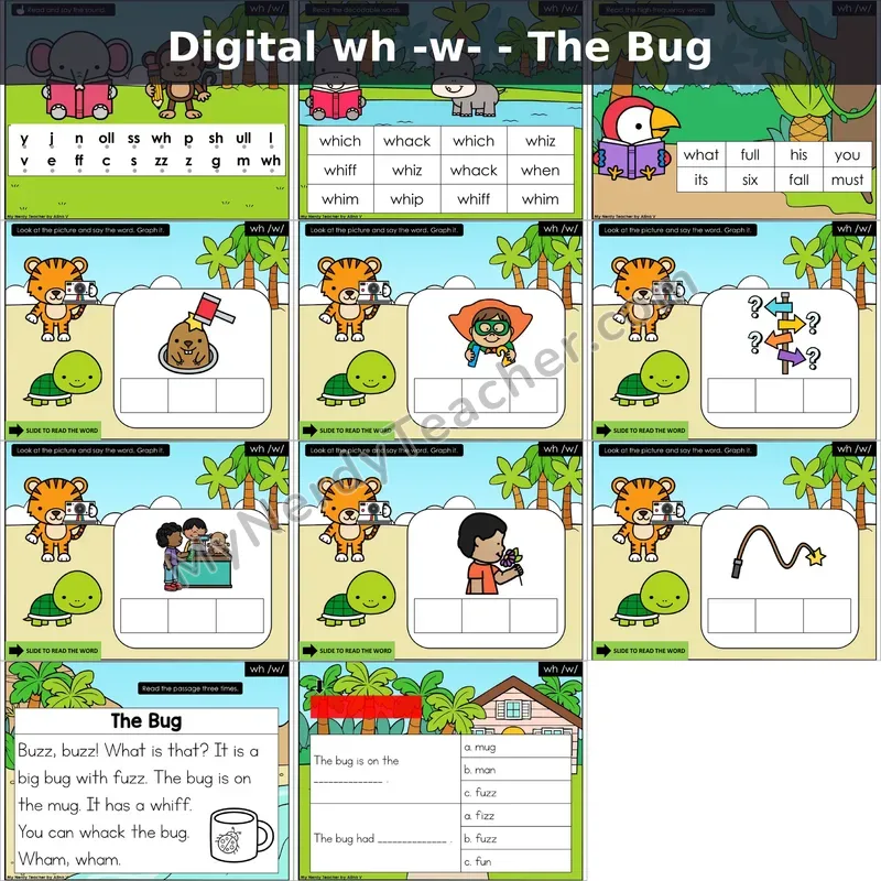 wh /w/ Decodable Passage — The Bug (Google Slides)
