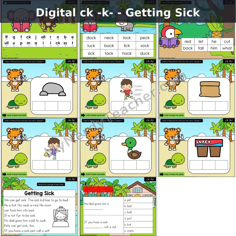 ck /k/ Decodable Passage — Getting Sick (Google Slides)