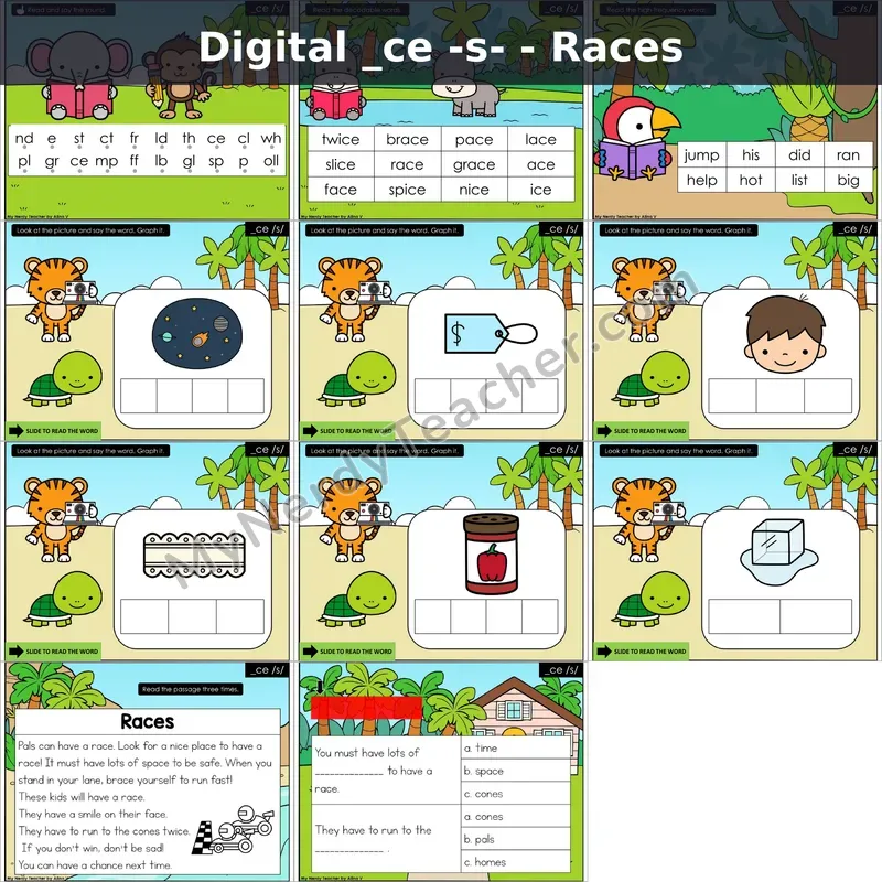 _ce /s/ (Soft C) Decodable Passage — Races (Google Slides)