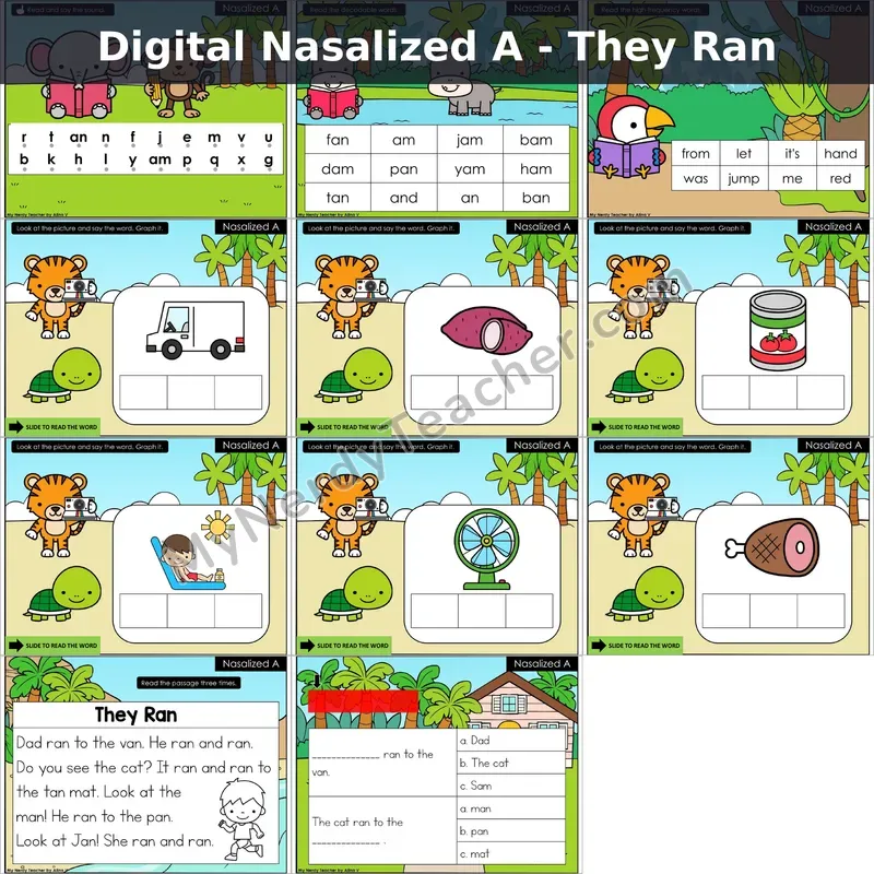 Nasalized A (am, an) Decodable Passage — They Ran (Google Slides)