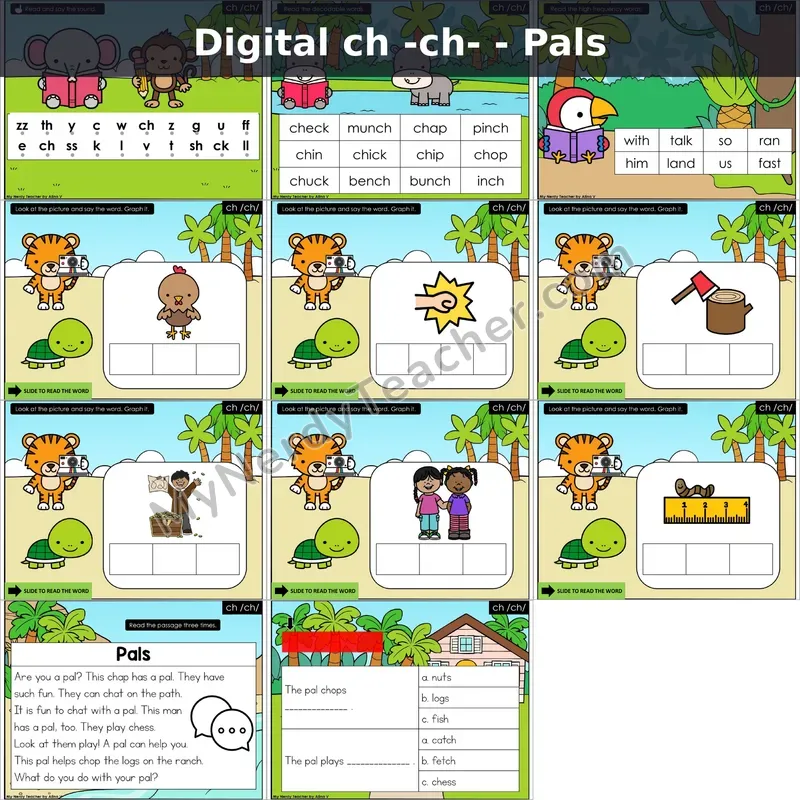 ch /ch/ Decodable Passage — Pals (Google Slides)