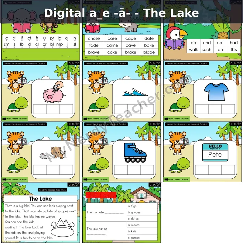 a_e /ā/ Decodable Passage — The Lake (Google Slides)