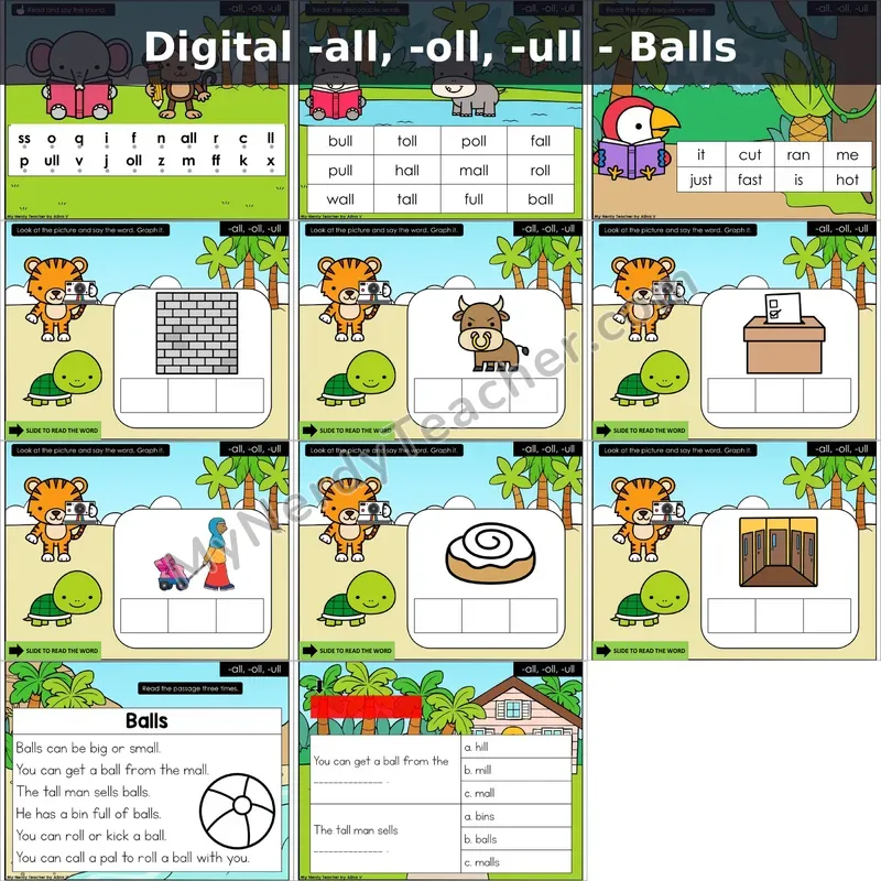 -all, -oll, -ull Decodable Passage — Balls (Google Slides)