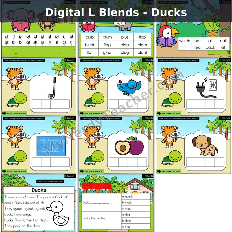 L Blends Decodable Passage — Ducks (Google Slides)