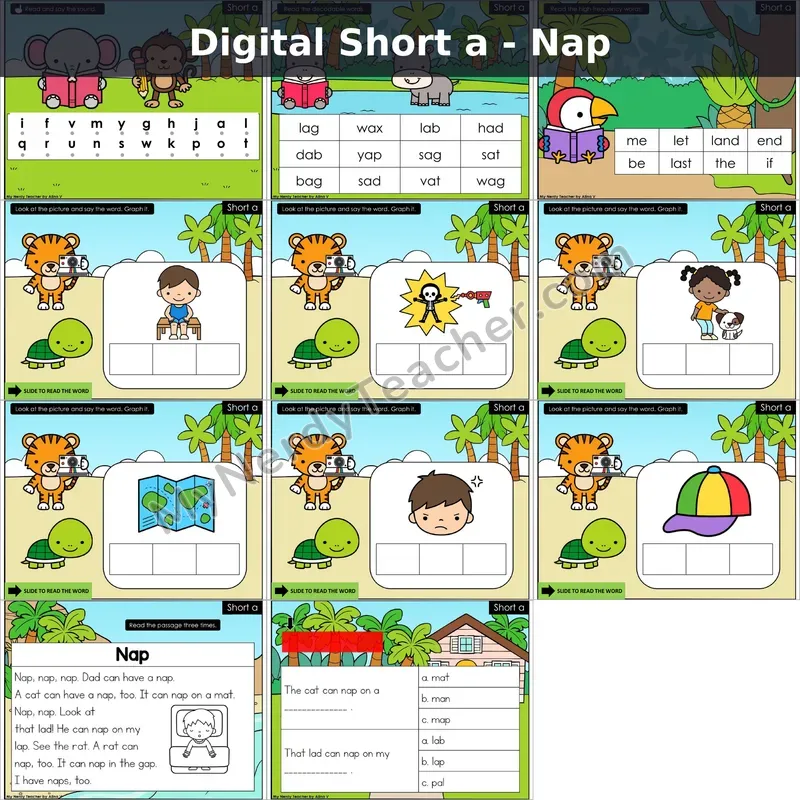 Short a /ă/ Decodable Passage — Nap (Google Slides)