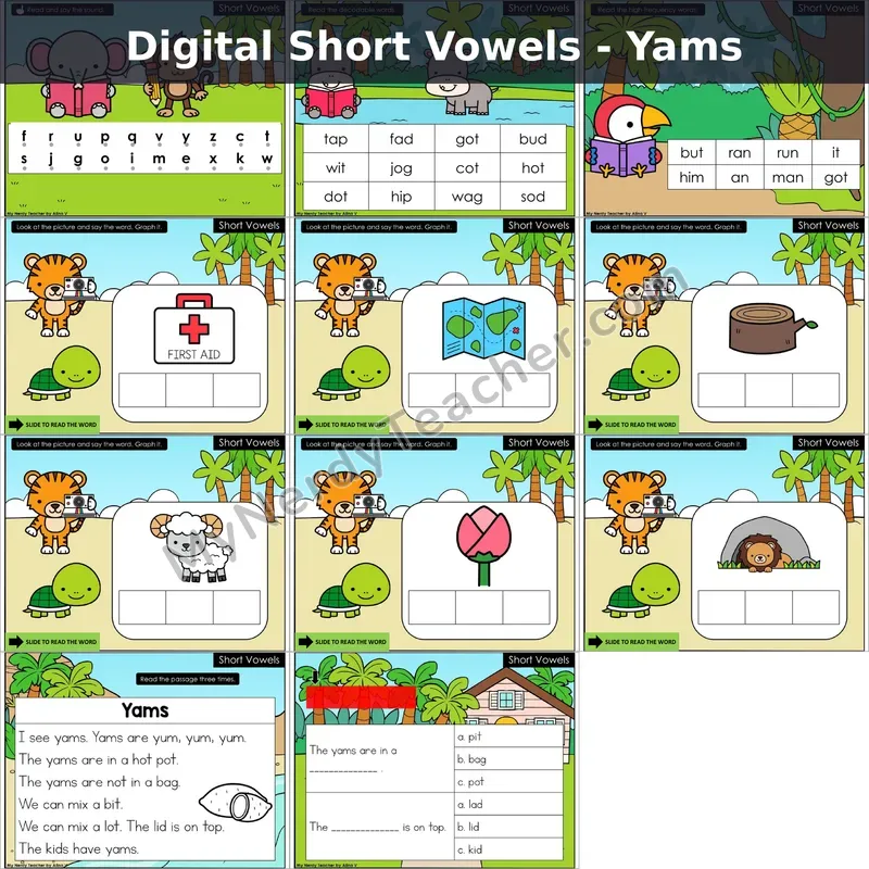 Short Vowels Decodable Passage — Yams (Google Slides)