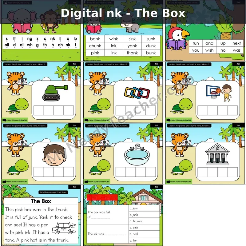 nk /ŋk/ Decodable Passage — The Box (Google Slides)