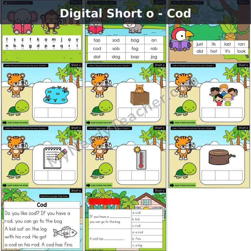 Short o /ŏ/ Decodable Passage — Cod (Google Slides)