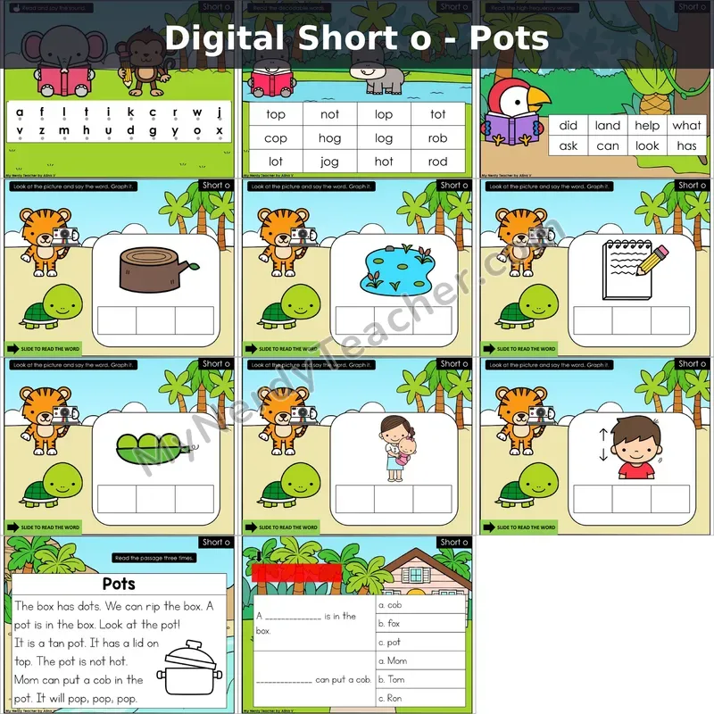 Short o /ŏ/ Decodable Passage — Pots (Google Slides)