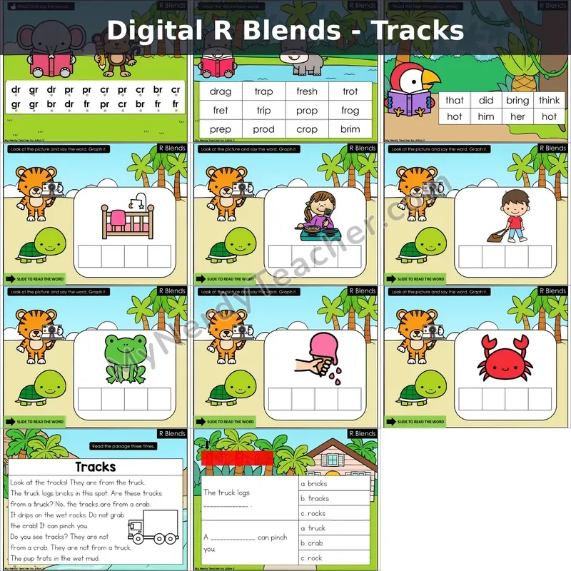 R Blends Decodable Passage — Tracks (Google Slides)