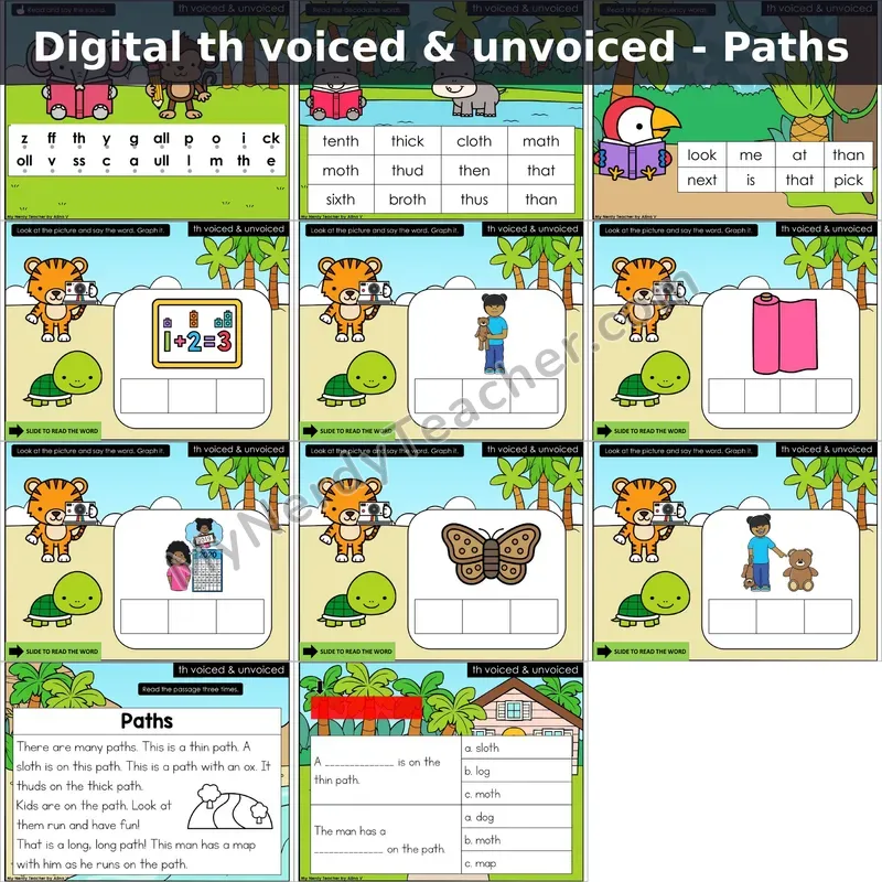 th /th/ (Voiced & Unvoiced) Decodable Passage — Paths (Google Slides)