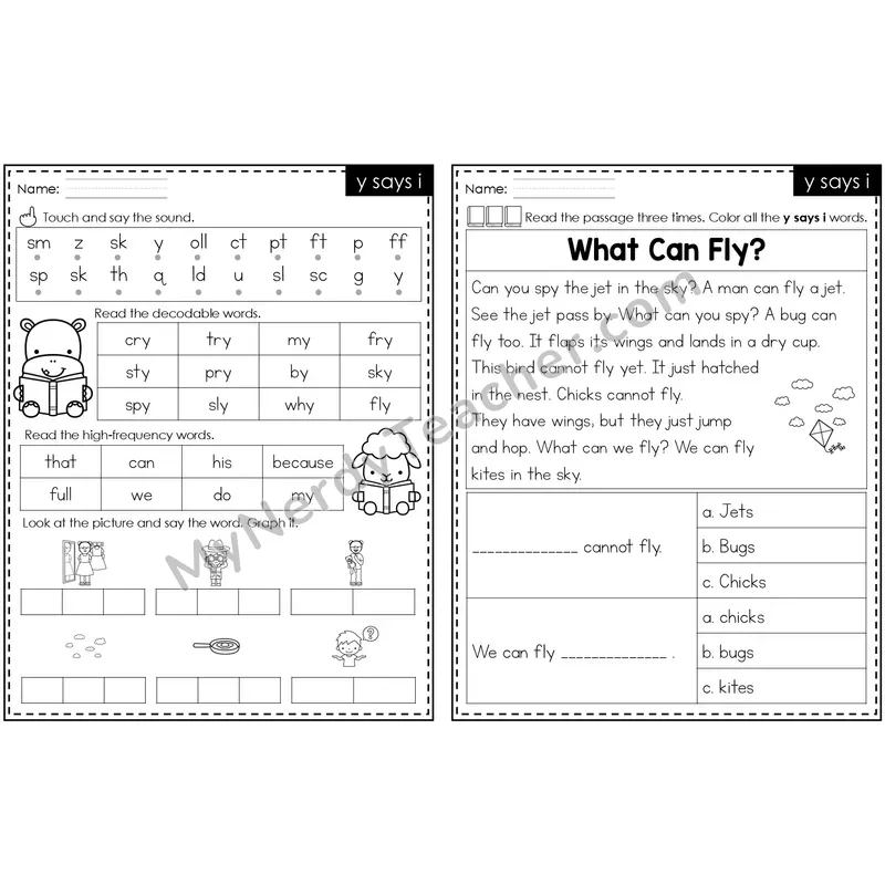 y /ī/ Decodable Passage — Editable PowerPoint
