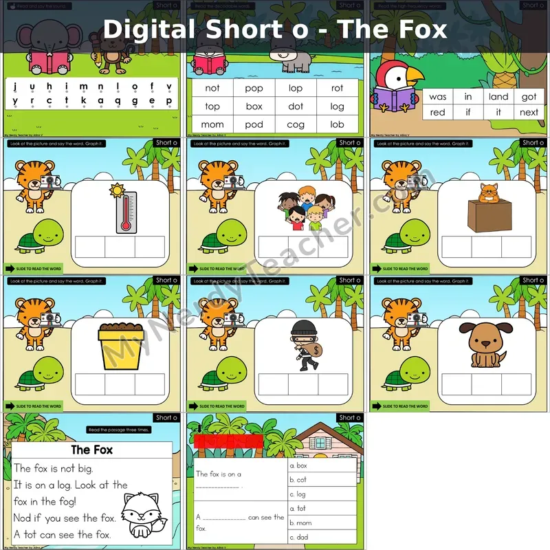 Short o /ŏ/ Decodable Passage — The Fox (Google Slides)