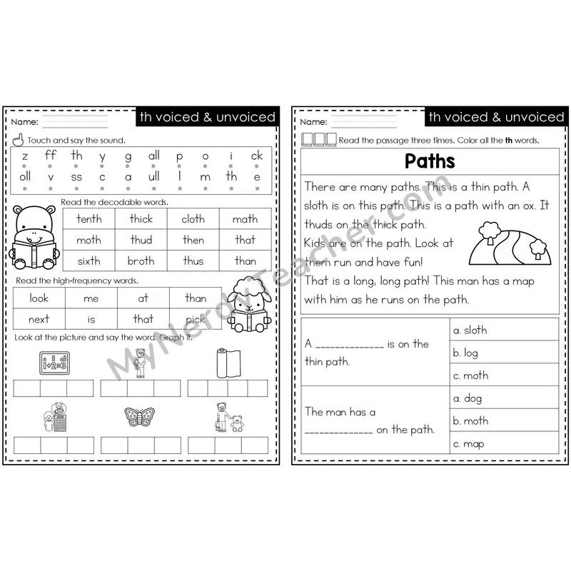 th /th/ (Voiced & Unvoiced) Decodable Passage — Editable PowerPoint