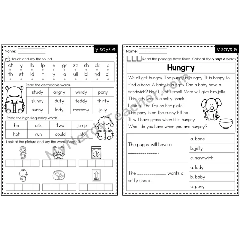 y /ē/ Decodable Passage — Editable PowerPoint