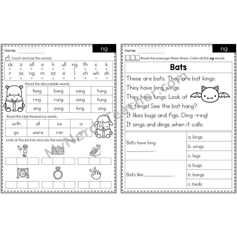 ng /ŋ/ Decodable Passage — Editable PowerPoint