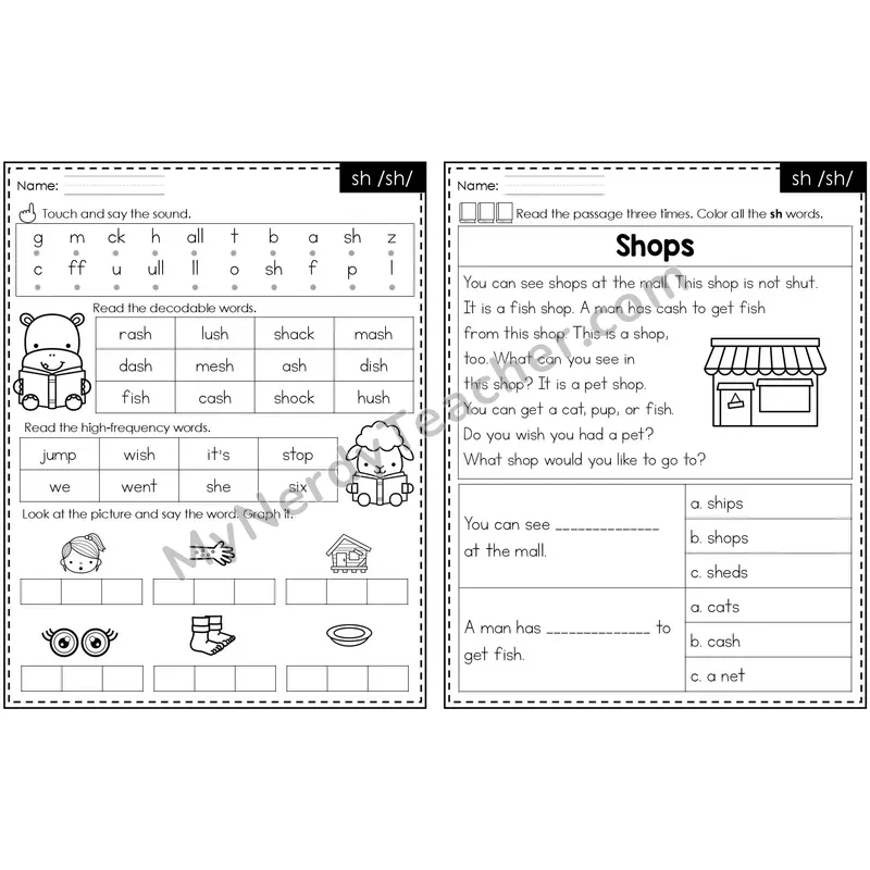 sh /sh/ Decodable Passage — Editable PowerPoint