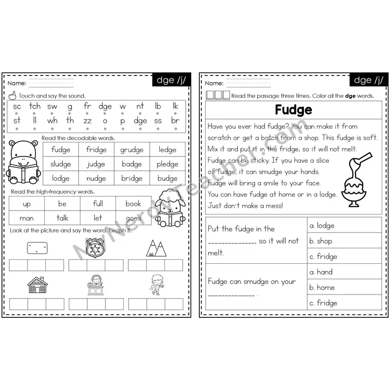 dge /j/ Decodable Passage — Editable PowerPoint
