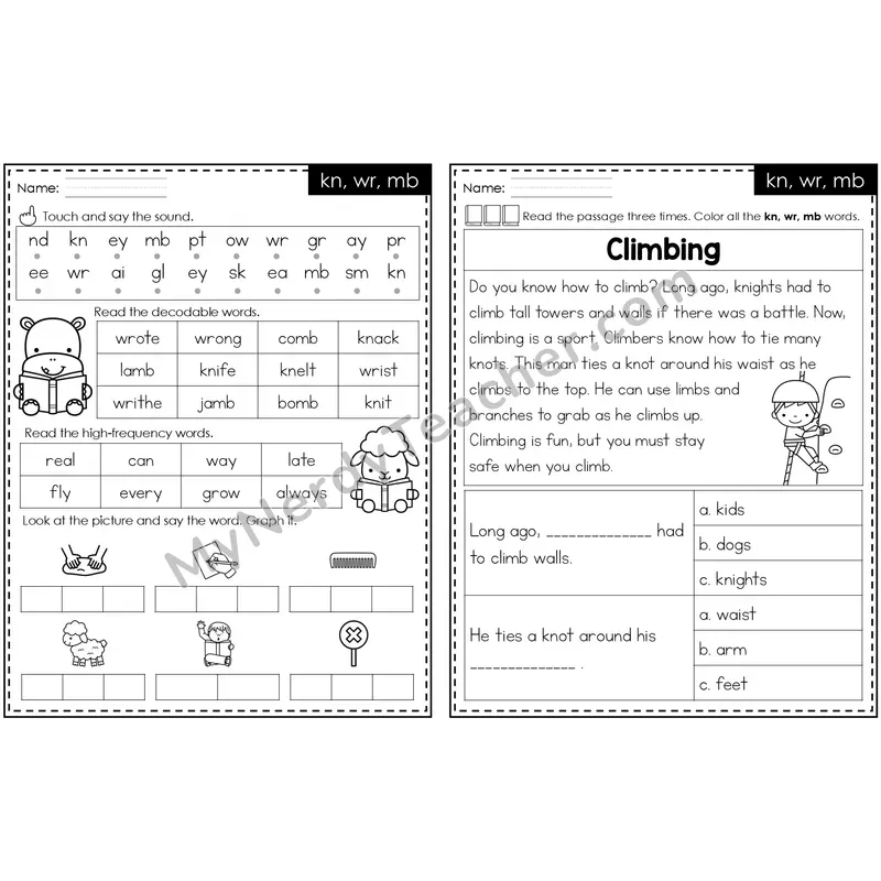 kn, wr, mb (Silent Letters) Decodable Passage — Editable PowerPoint