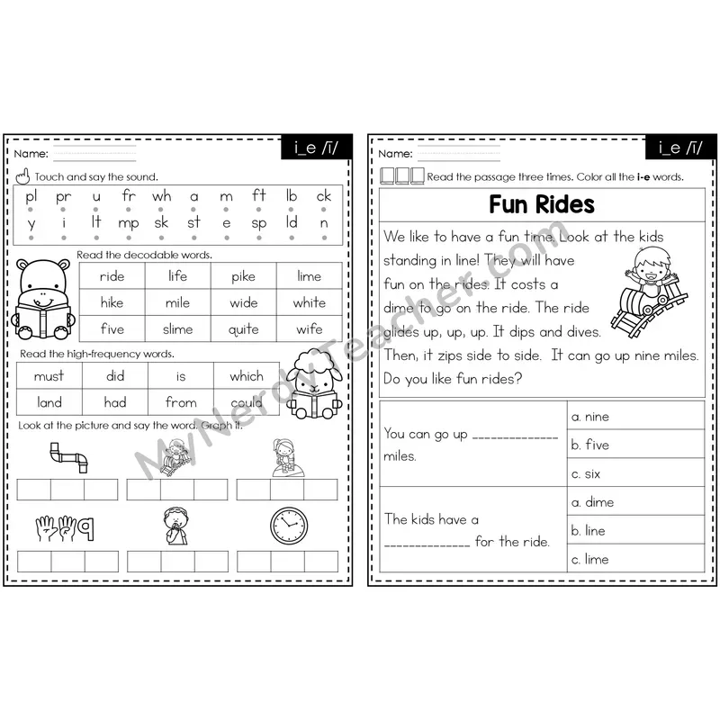 i_e /ī/ Decodable Passage — Editable PowerPoint