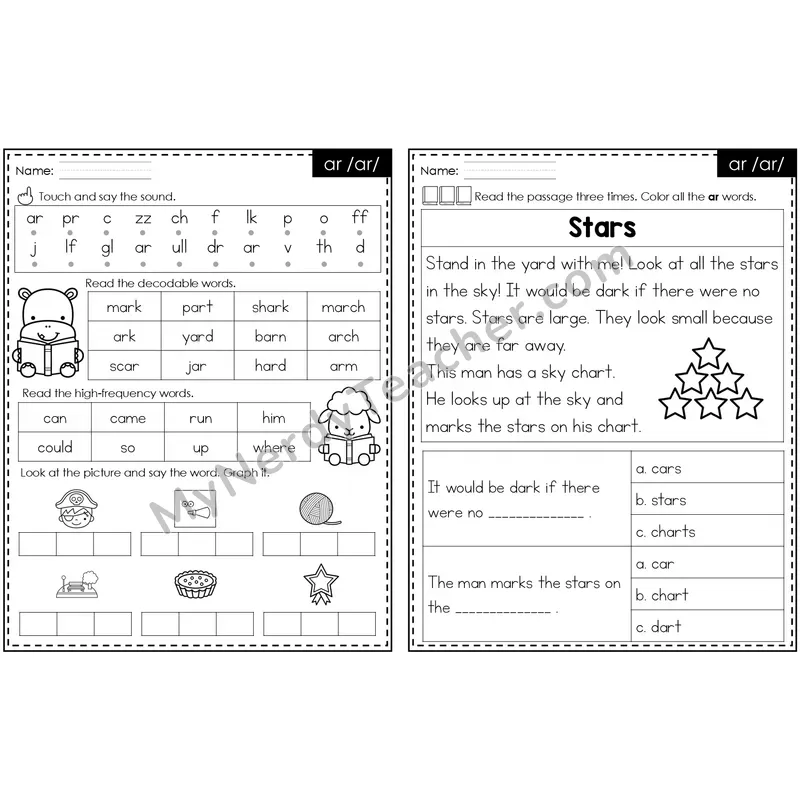 ar /ar/ Decodable Passage — Editable PowerPoint