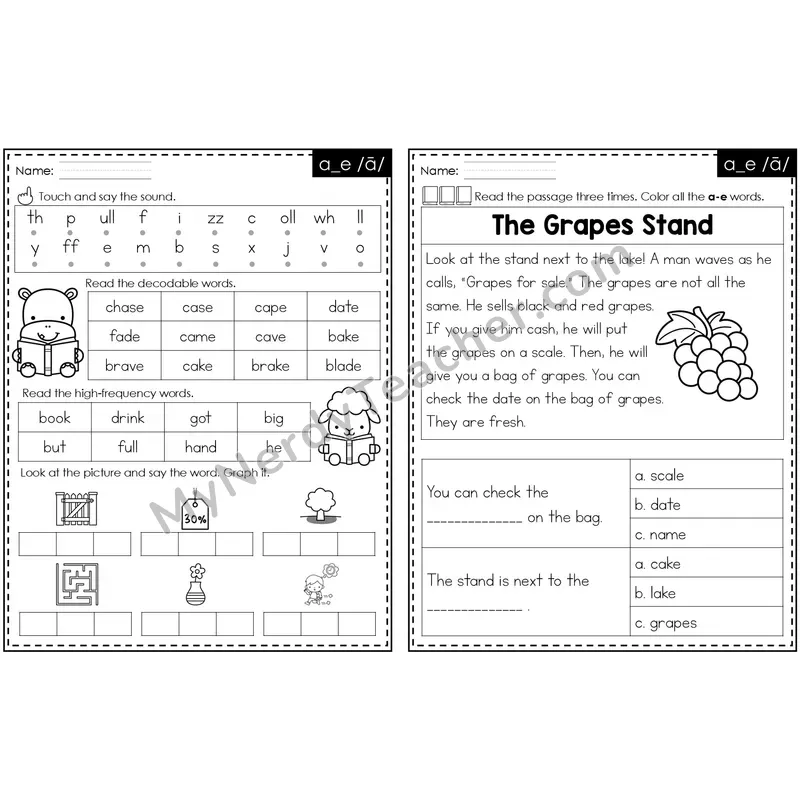 a_e /ā/ Decodable Passage — Editable PowerPoint