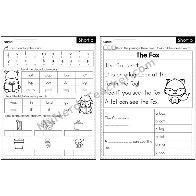 Short o /ŏ/ Decodable Passage — Editable PowerPoint
