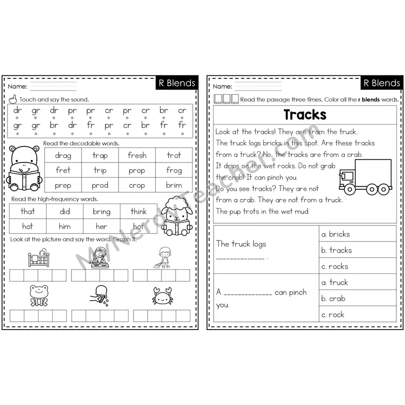 R Blends Decodable Passage — Editable PowerPoint